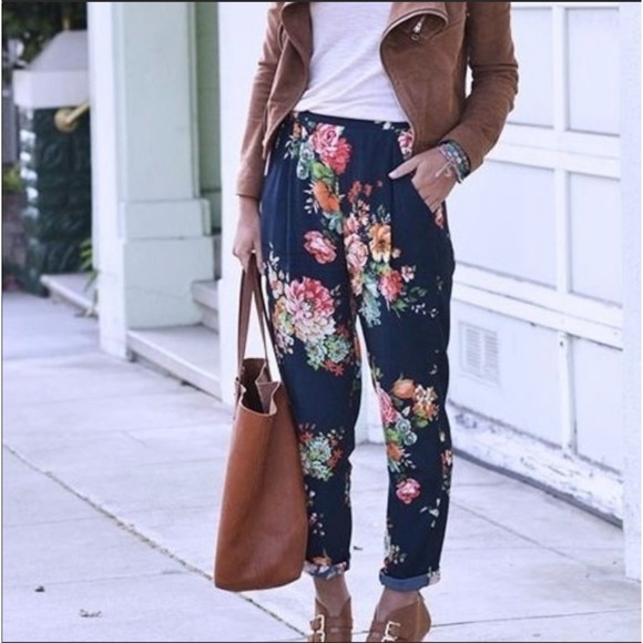 Zara Floral Pants - Picture 1 of 10